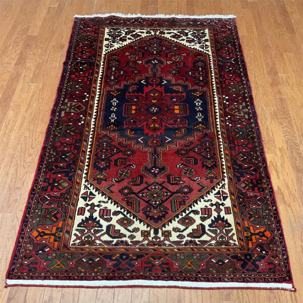 Persian Hand-knotted Tribal Hamadan Wool Rug (3'9 x 7'7)