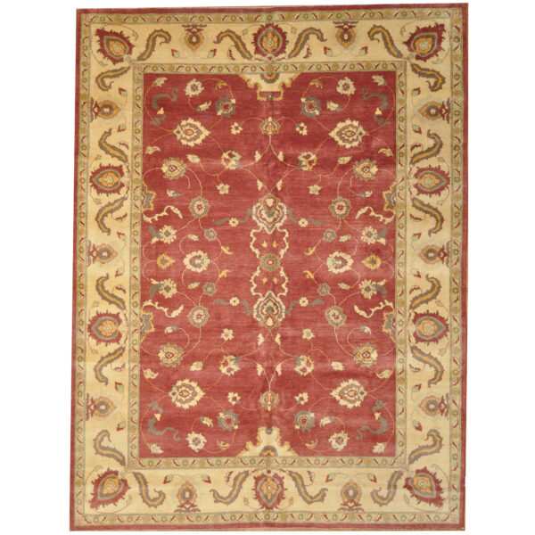 Afghan Hand-knotted Vegetable Dye Oushak Wool Rug (9'4 x 12'3)