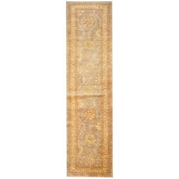 Afghan Hand-knotted Oushak Wool Runner (2'10 x 10'10)
