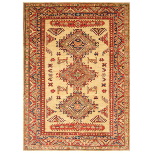 Afghan Hand-knotted Super Kazak Wool Rug (5' x 6'8)