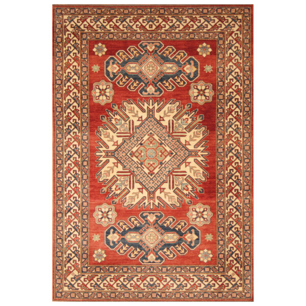 Afghan Hand-knotted Tribal Kazak Wool Rug (6'2 x 9'4)