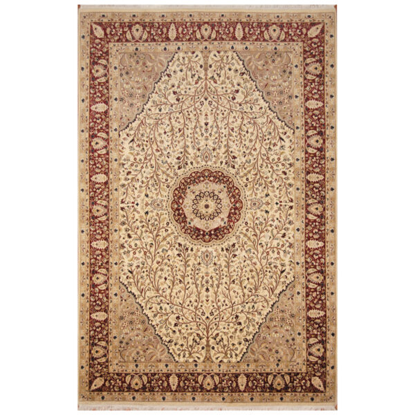 Pak Persian Hand-knotted Tabriz Wool & Silk Rug (6'1 x 9'5)
