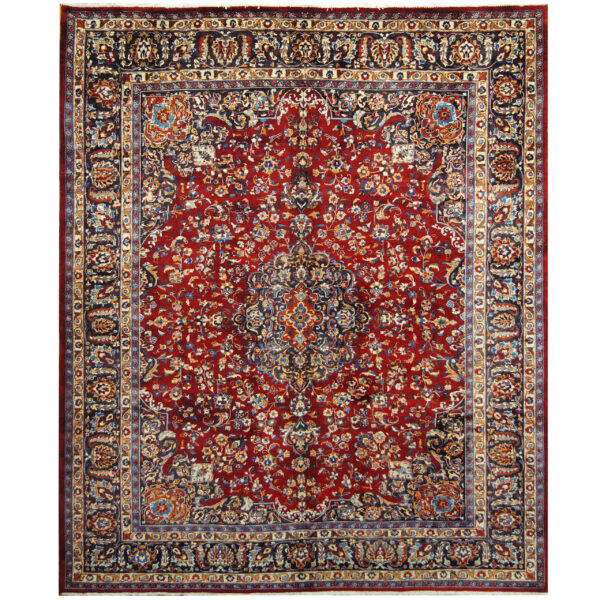 Persian Hand-knotted Mashad Wool Rug (10'1 x 12'4)