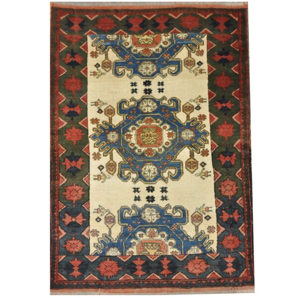 Afghan Hand-knotted Antique 1980s Kazak Wool Rug (4'8 x 6'9)