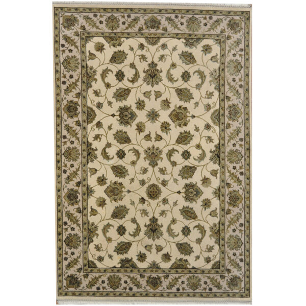 Indo Hand-knotted Tabriz Wool & Silk Rug (5'5 x 8'1)