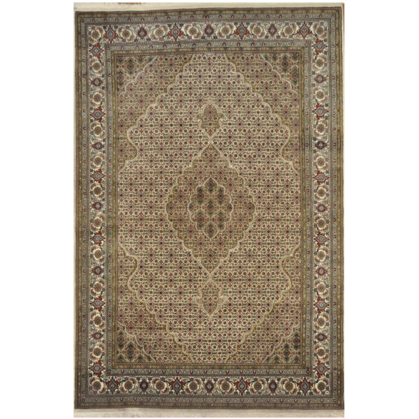 Indo Hand-knotted Tabriz Wool Rug (5'5 x 8'2)