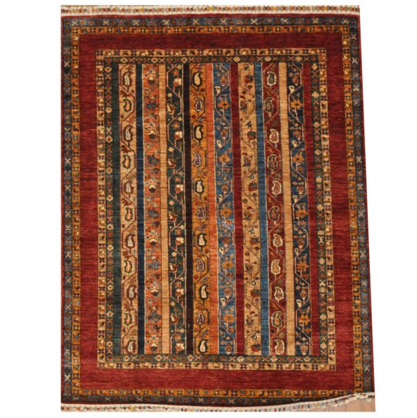 Afghan Hand-Knotted Khorjeen Kazak Wool Rug (5' x  6'4)