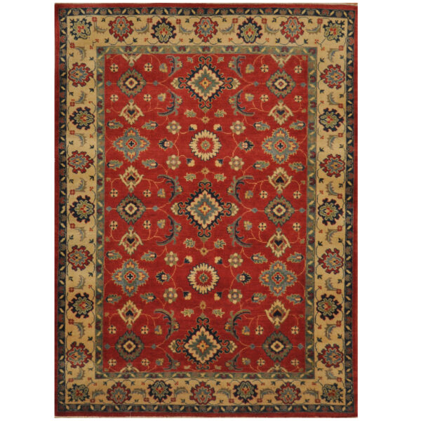 Afghan Hand-knotted Kazak Wool Rug (5' x 6'5)