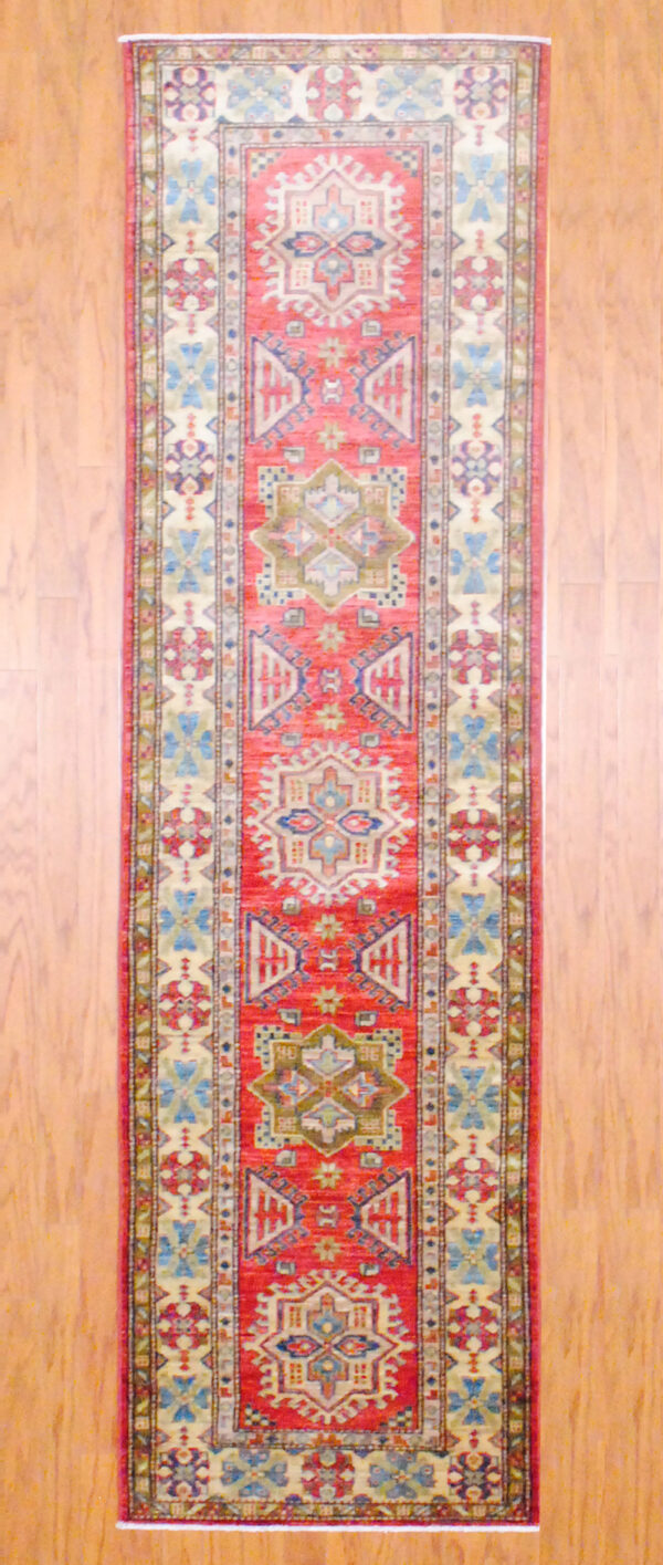 Afghan Hand-knotted Kazak (2'7 x 9'3)