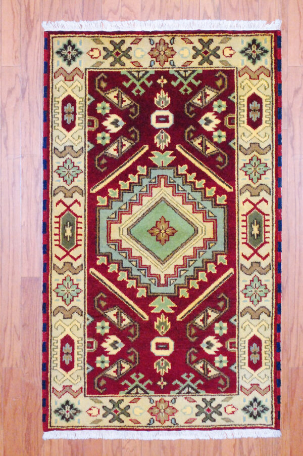 Indo Hand-knotted Kazak (3' x 5'1)