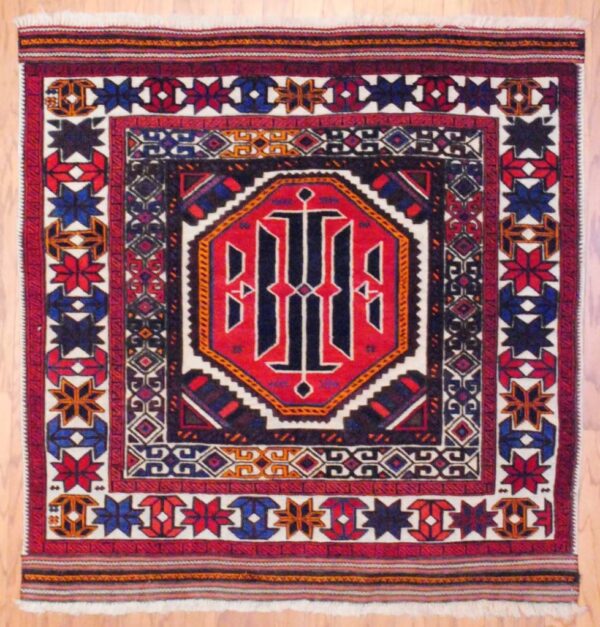 Afghan Hand-knotted Soumak (4'8 x 4'9)