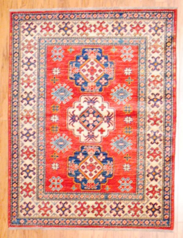Afghan Hand-knotted Shirwan Kazak (3'5 x 4'5)