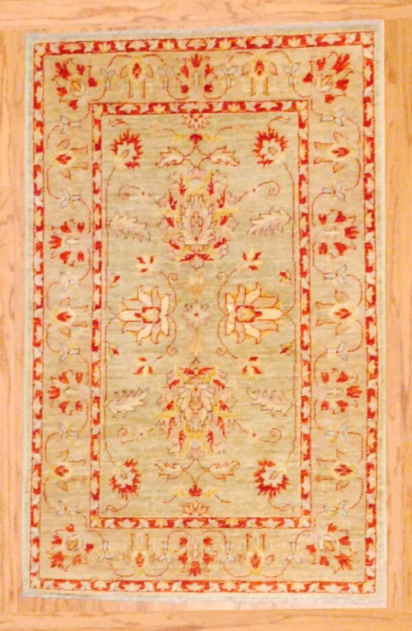 Afghan Hand-knotted Vegetable Dye Oushak (2'8 x 4'1)