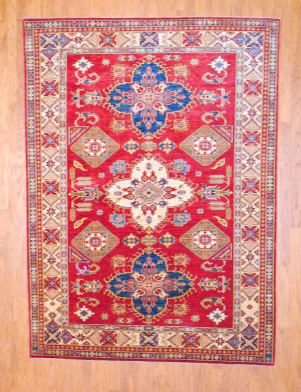 Afghan Hand-knotted Fine Kazak (6'8 x 9'2)