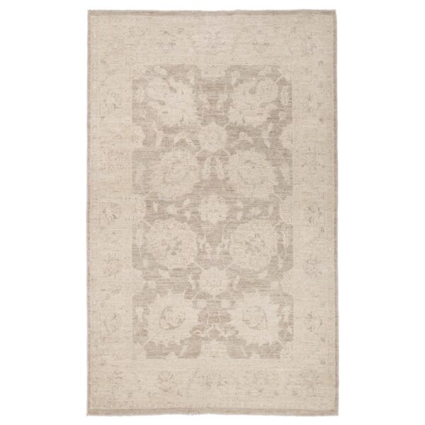 Afghan Hand-knotted Vegetable Dye Whitewash Oushak Wool Rug (3'11 x 6'1)