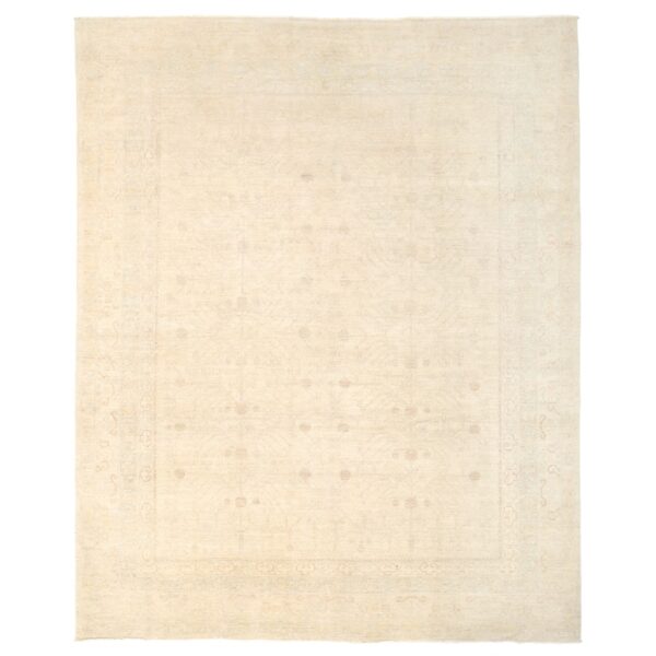 Afghan Hand-knotted Vegetable Dye Whitewash Oushak Wool Rug (8' x 10')
