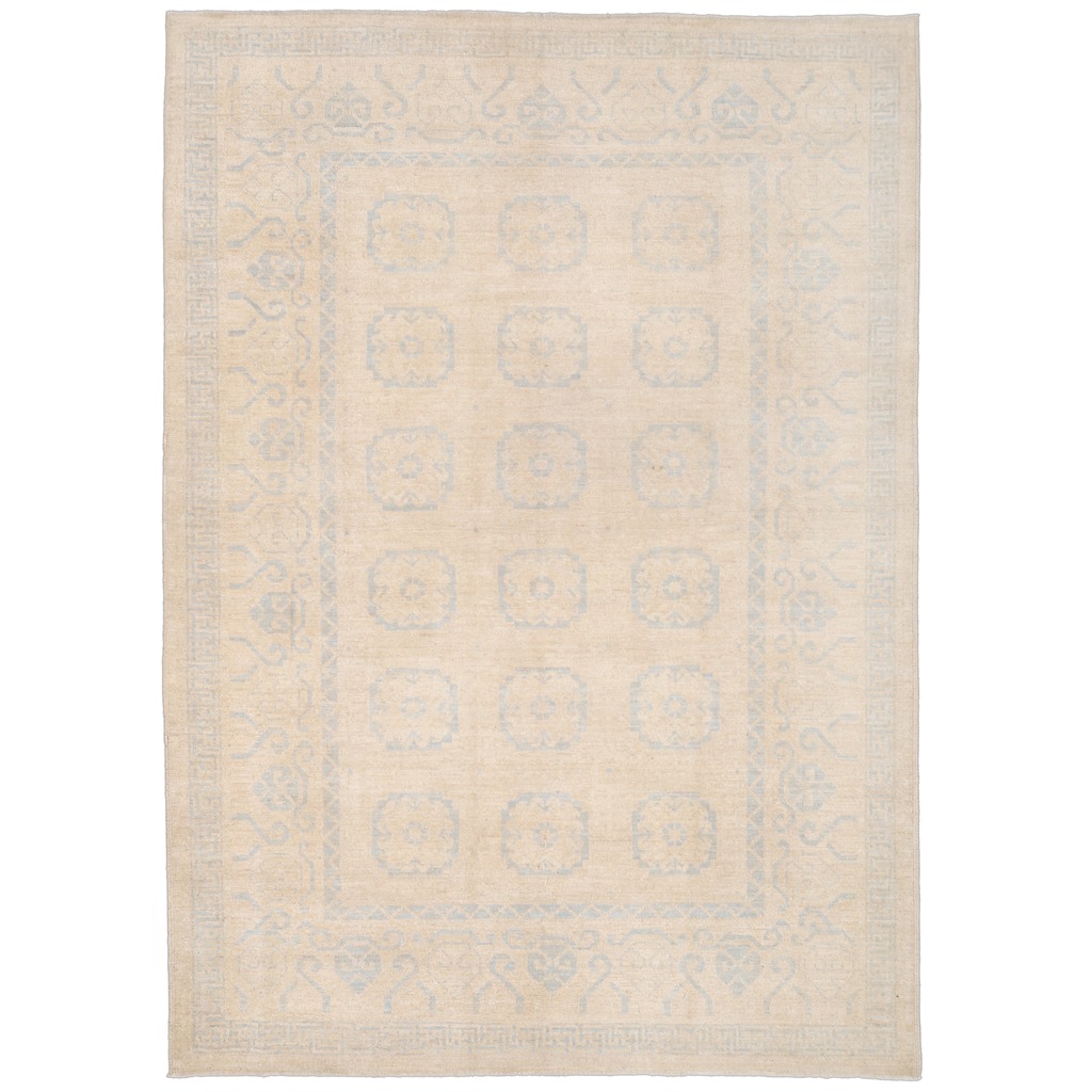 Afghan Hand-knotted Vegetable Dye Fine Oushak Wool Rug (6'2 x 8'10)