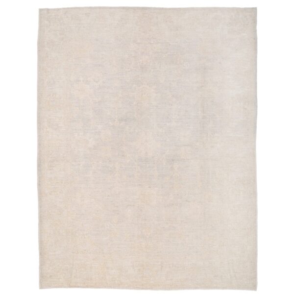 Afghan Hand-knotted Vegetable Dye Whitewash Oushak Wool Rug (6'7 x 8'7)