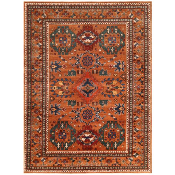 Afghan Hand-knotted Vegetable Dye Turkoman Wool Rug (8' x 10'8)