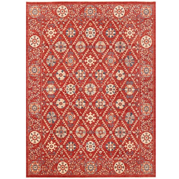 Afghan Hand-knotted Vegetable Dye Suzani Wool Rug (9' x 12'1)