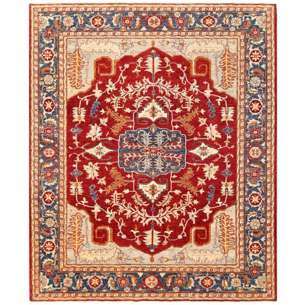 Afghan Hand-knotted Vegetable Dye Serapi Wool Rug (8'2 x 9'11)