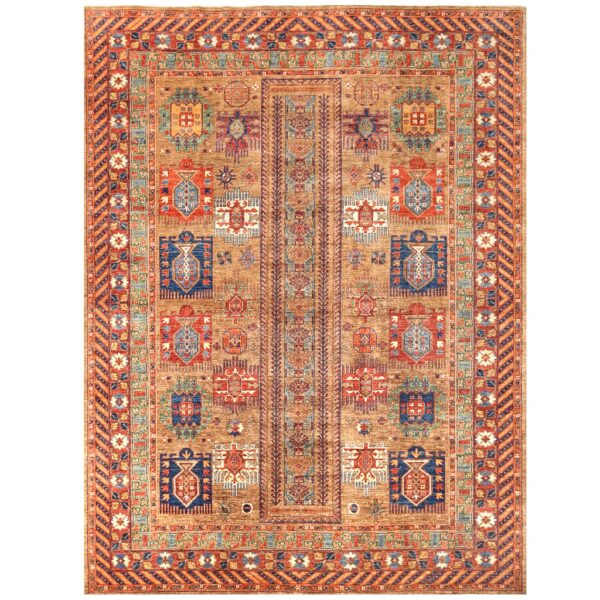 Afghan Hand-knotted Vegetable Dye Kazak Wool Rug (9' x 11'9)