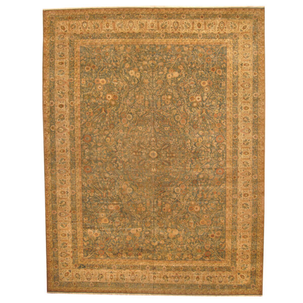 Indo Hand-knotted Vegetable Dye Tabriz Wool Rug (13' x 17'4)