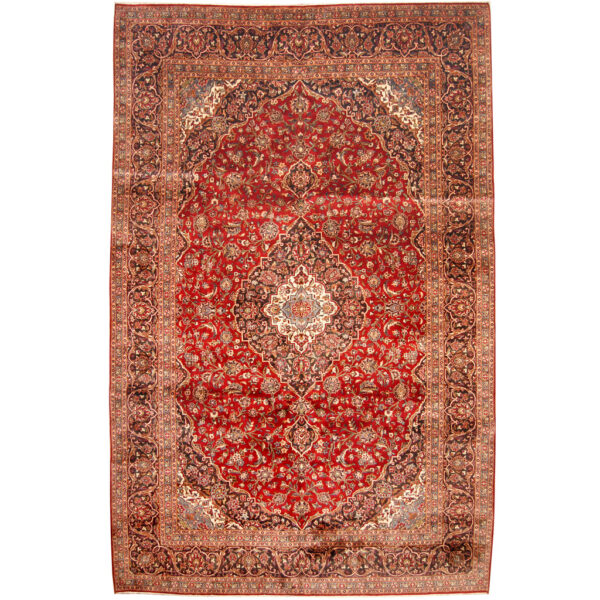 Persian Hand-knotted 1960s Semi-antique Kashan Wool Rug (9'10 x 15'3)
