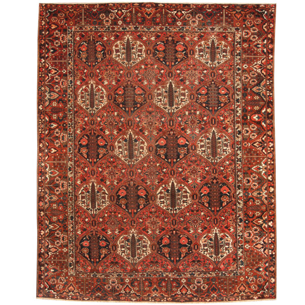 Persian Hand-knotted 1920s Antique Bakhtiari Wool Rug (11' x 13'6)