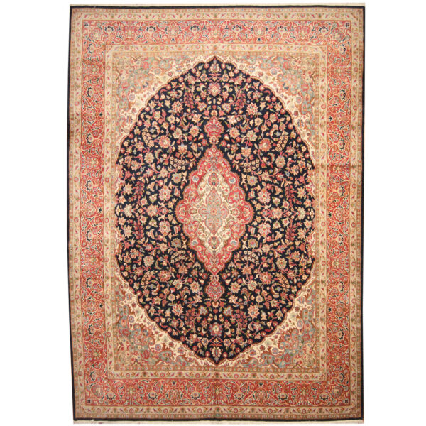 Persian Hand-knotted 1960s Semi-antique Kerman Wool Rug (11'2 x 15'10)