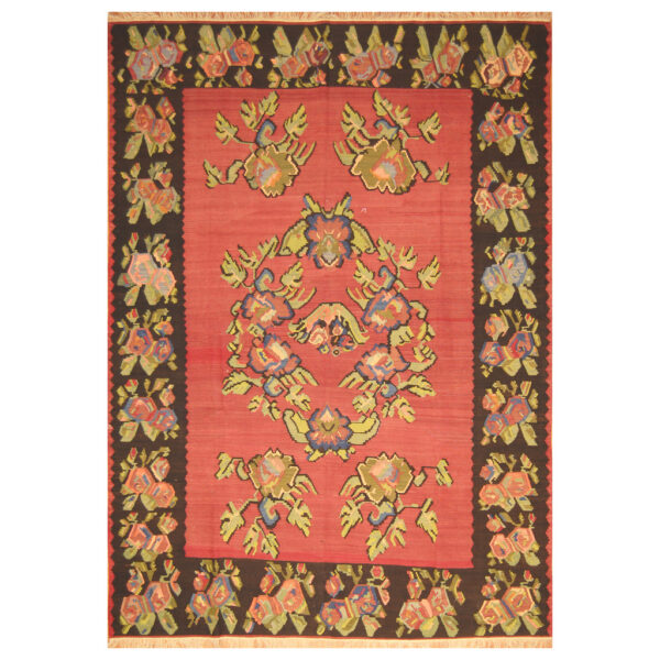 Turkish Hand-woven Antique 1940s Kilim Wool Rug (8'3 x 11'6)