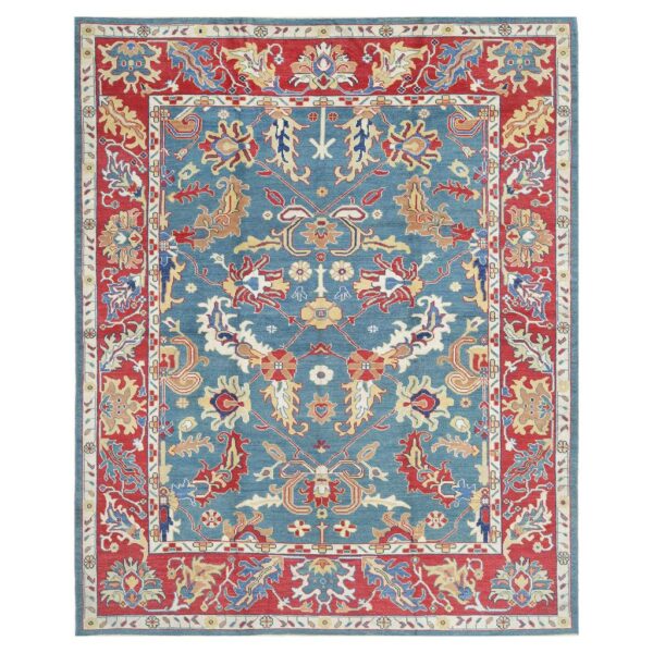 Afghan Hand-knotted Vegetable Dye Oushak Wool Rug (9'1 x 11'3)