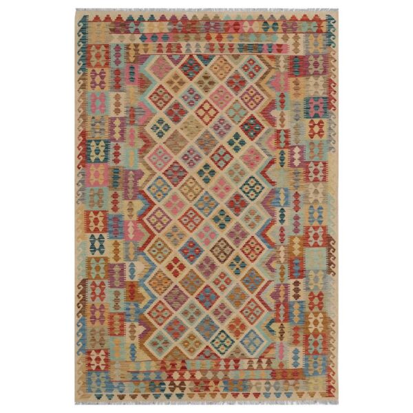 Afghan Hand-woven Wool Kilim (6'7 x 9'9)