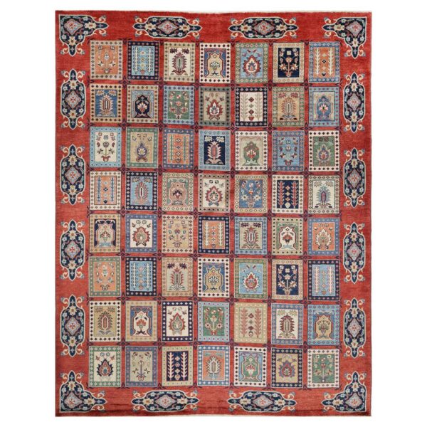 Afghan Hand-knotted Vegetable Dye Kazak Wool Rug (9' x 11'8)