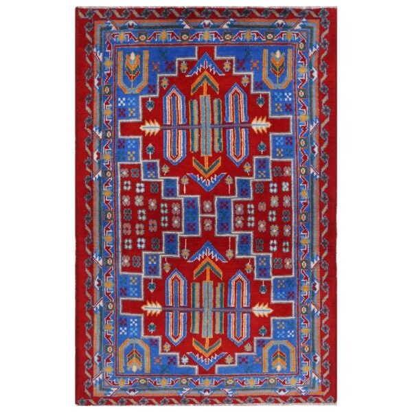 Afghan Hand-knotted Kargahi Wool Rug (4' x 6'3)