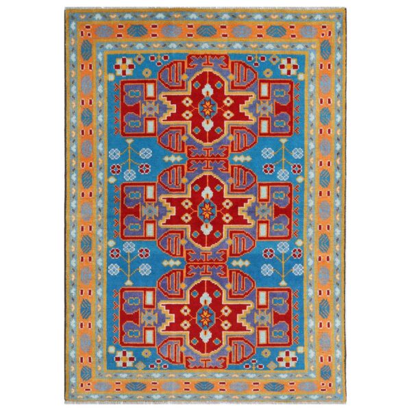 Afghan Hand-knotted Kargahi Wool Rug (4' x 5'7)