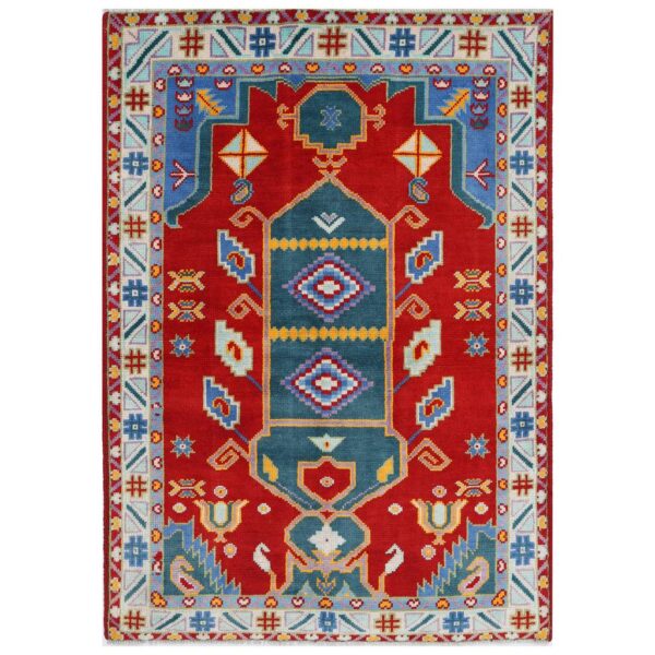 Afghan Hand-knotted Kargahi Wool Rug (4' x 5'9)