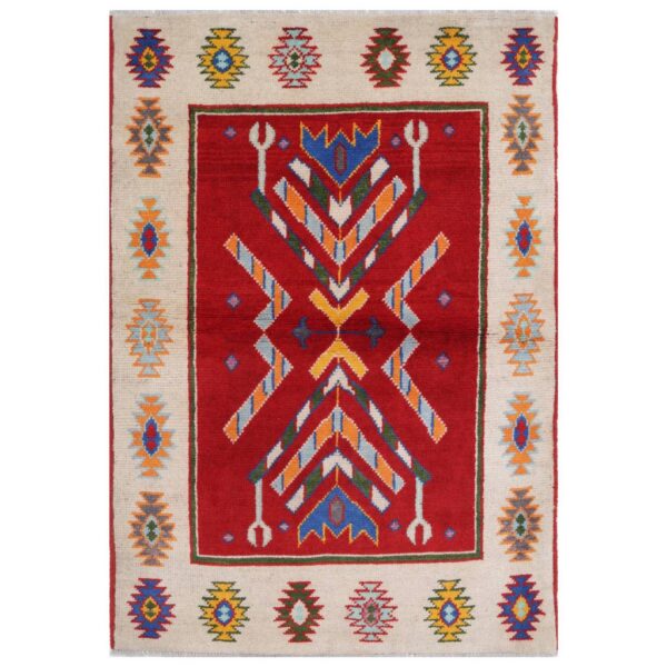 Afghan Hand-knotted Kargahi Wool Rug (3'4 x 5')