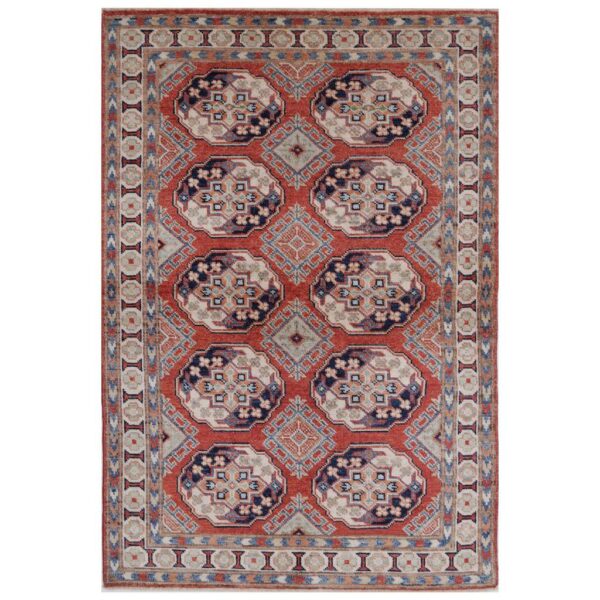 Afghan Hand-knotted Vegetable Dye Turkoman Wool Rug (4' x 6')