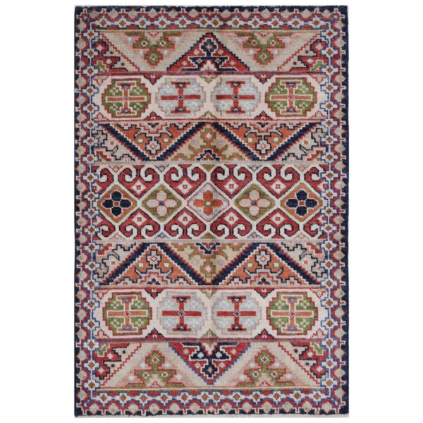 Afghan Hand-knotted Vegetable Dye Kazak Wool Rug (2'9 x 4'2)