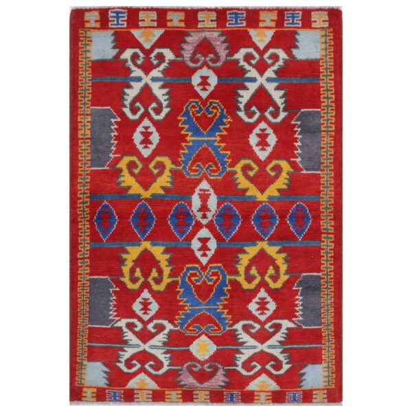Afghan Hand-knotted Kargahi Wool Rug (3' x 4'3)