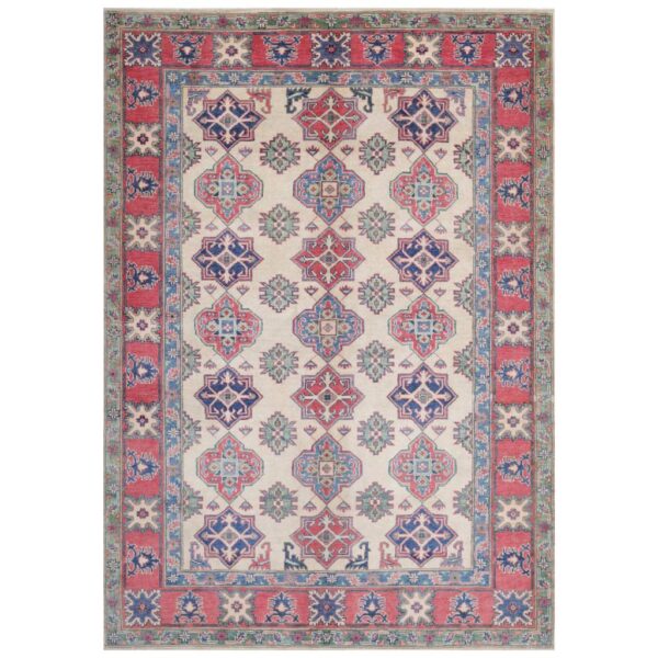 Afghan Hand-knotted Vegetable Dye Kazak Wool Rug (5'9 x 8'3)