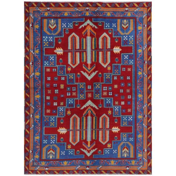 Afghan Hand-knotted Kargahi Wool Rug (5'8 x 8')