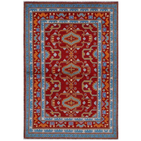 Afghan Hand-knotted Kargahi Wool Rug (4' x 5'8)