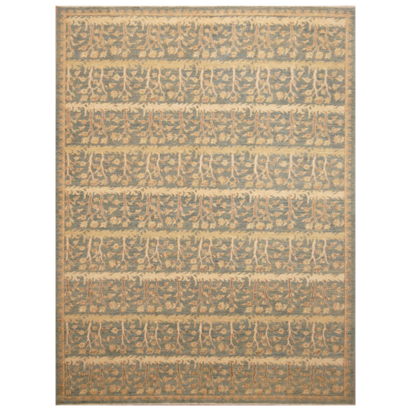 Afghan Hand-knotted Vegetable Dye William Morris (7'1 x 9'5)