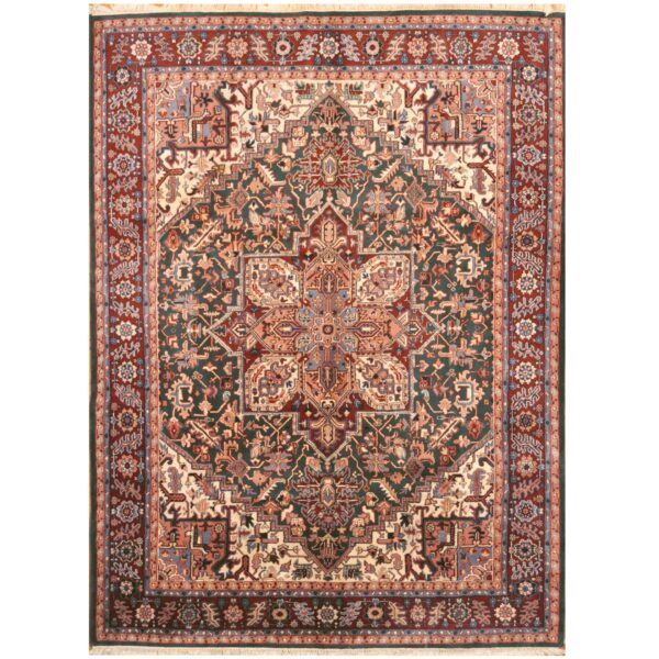 Indo Hand-knotted Heriz Wool Rug (8'5 x 11'7)