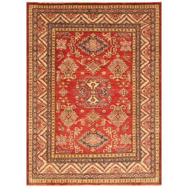 Afghan Hand-knotted Super Kazak Wool Rug (4'4 x 6'7)