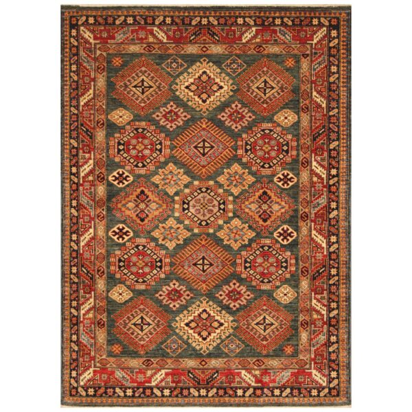 Afghan Hand-knotted Super Kazak Wool Rug (5' x 6'7)