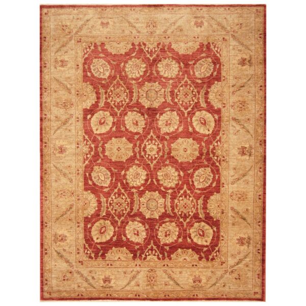 Afghan Hand-knotted Vegetable Dye Oushak Wool Rug (6'9 x 8'5)
