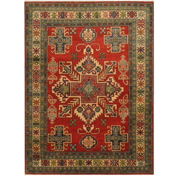 Afghan Hand-knotted Tribal Kazak Wool Rug (5' x 6'9)